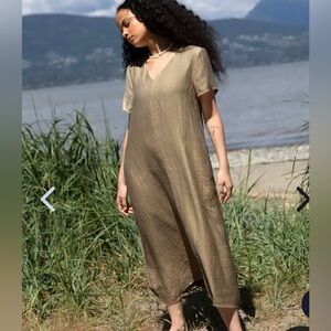 OAK + FORT Metallic Gold Jumpsuit